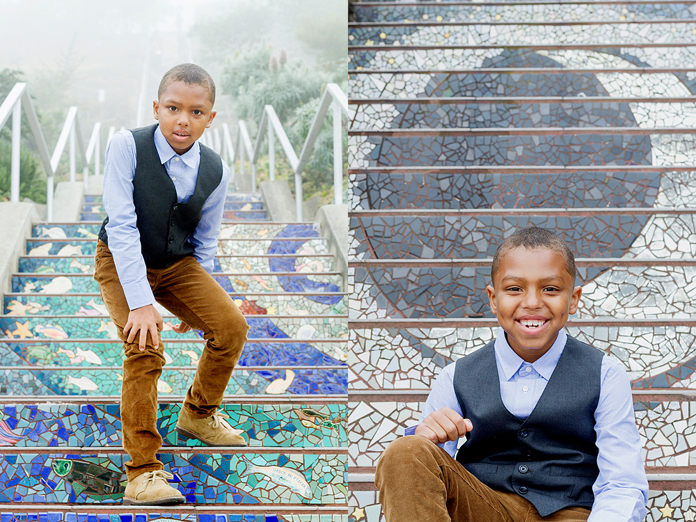 wall mural family portrait - 16th avenue tiled steps, san francisco